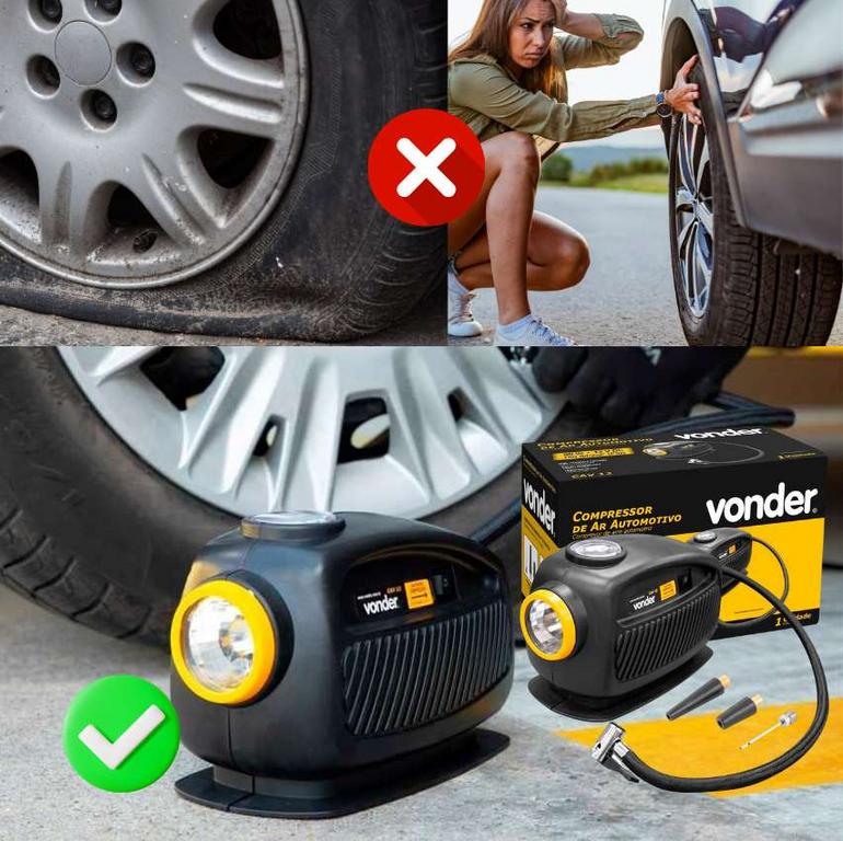 Compressor de Ar Automotivo, CAV 12, 12 V, Vonder na Amazon