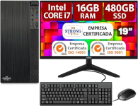 Computador Completo Intel Core i7 16GB SSD 480GB Monitor 19″ 4 Núcleos Super Turbo Pc Hdmi Teclado e Mouse Strong Tech na Amazon
