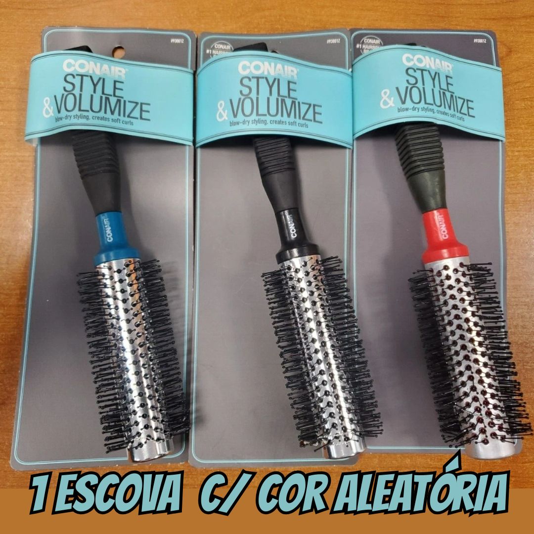 Conair Escova de cabelo redonda de metal Style & Volumize – Escova de secagem – Escova de cabelo para cabelo curto – Cor aleatória – 1 unidade na Amazon