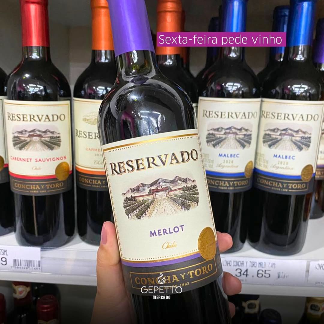 Concha y Toro Reservado Vinho Chileno Merlot 750ml na Amazon