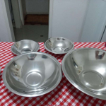 Conjunto 05 Bowls Tigelas em Aço Inoxidável Prata Cozinha Completa Funcional Multiuso na Amazon