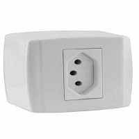 Conjunto 1 Tomada De Sobrepor 250V~ ILUMI, 384140, Branco na Amazon