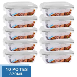 Conjunto 10 Potes Vidro Hermético mantimentos marmita – 370ml na Magazine Luiza