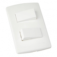 Conjunto 2 Interruptores Simples 2P+T Com Placa 4X2, Alumbra, Bianco Pro 85126, Branco na Amazon