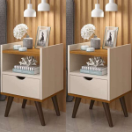Conjunto 2 Mesa De Cabeceira Madesa Grécia Plus (Off White/Freijó) na Amazon