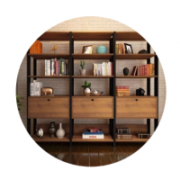 Conjunto 3 Estantes Para Livros Industrial 1 Porta Mdp Match Espresso Móveis Pinho/Preto na MadeiraMadeira