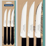 Conjunto 3 Facas Inox, Preto, Tramontina na Amazon