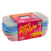 Conjunto 3 Potes Herméticos Com Tampa Microondas 500ML na Americanas