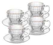 Conjunto 4 Xícaras de Café de Cristal com Fio de Ouro Imperatriz WOLFF – 110ml na Amazon