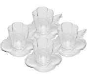 Conjunto 4 Xícaras de Café de Vidro com Pires Butterfly 80ml – WOLFF na Amazon