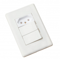 Conjunto 4x2 2 Interruptores Simples 10a 250v + 1 Toma 2p+t 10a 250v Stella Steck Branco na Amazon