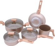 Conjunto 5 Panelas Sartin Cook Estrutura em Alumínio Revestida em Cerâmica, Base Alto Relevo – Mimo Style na Amazon