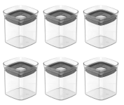 Conjunto 6 Potes Organizadores Herméticos 150ml Transparente Linha Block – OU na Amazon