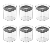 Conjunto 6 Potes Organizadores Herméticos 150ml Transparente Linha Block – ou na Amazon