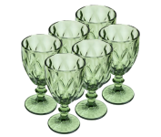 Conjunto 6 Taças Lyor Diamond para Água de Vidro, Verde, 325 ml na Amazon