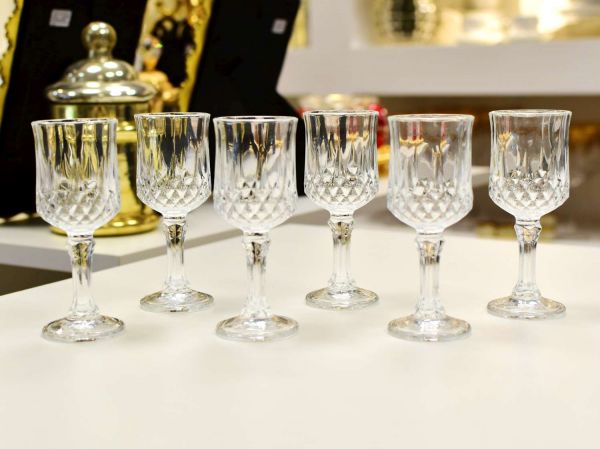 Conjunto 6 Taças para Licor de Vidro Diamante Lyor Transparente 60Ml na Amazon