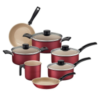 Conjunto 7 Peças Antiaderente Tramontina Turim 20297/761 Vermelho na Casa e Vídeo