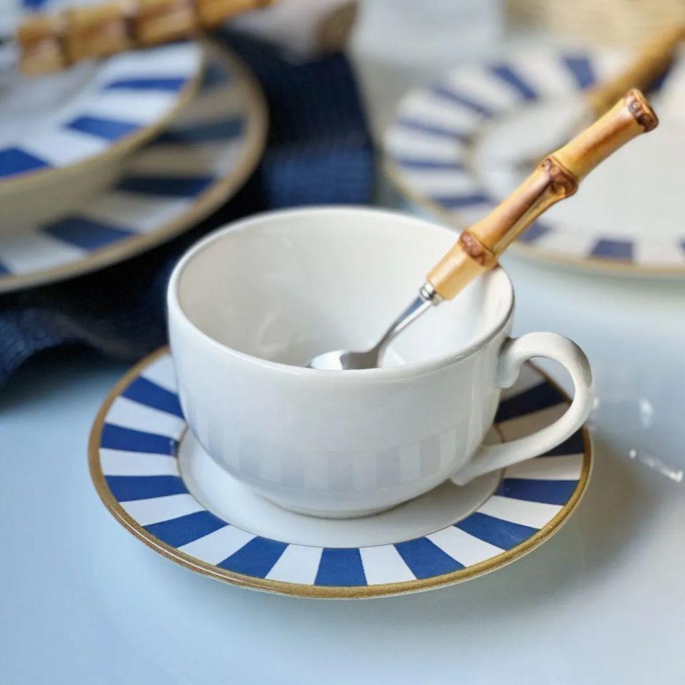 Conjunto Alleanza de 6 Xicaras Café c/pires Stripe Azul na Amazon