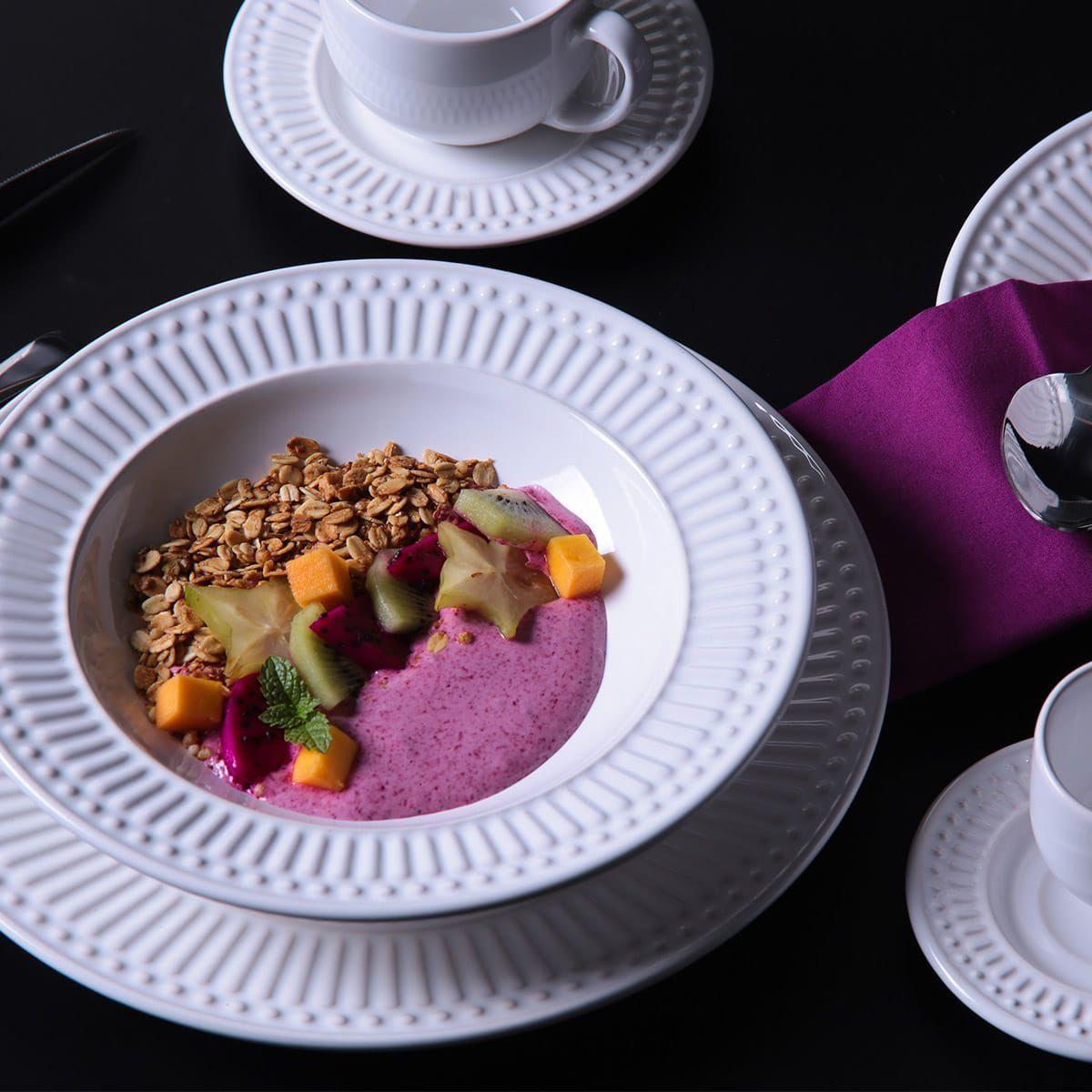 Conjunto C/ 6 Pratos Fundo Roma Branco Ø 22 cm na Amazon