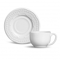 Conjunto C/ 6 Xícaras De Chá C/ 6 Pires Madeleine Branco 161 Ml na Amazon