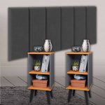 Conjunto Cabeceira Cama Casal 1,40 Com Mesa de cabeceira Quarto Luxo (Cinza – Cinza/Cinamomo) na Amazon