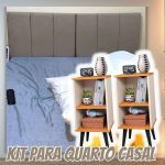 Conjunto Cabeceira Cama Casal 1,40 Com Mesa de Cabeceira Quarto Luxo COR:Bege – Off White/Cinamomo na Amazon