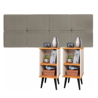 Conjunto Cabeceira Cama Casal 1,40 Com Mesa De Cabeceira Quarto Luxo - Marketplace na Amazon