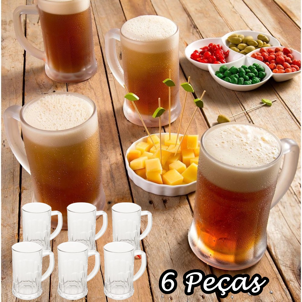 Conjunto Caneca Cerveja e Chopp Frankfurt 565ml 6 peças – Lyor na Americanas
