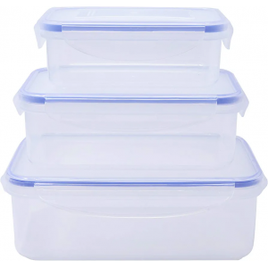 Conjunto com 3 potes Herméticos Retangular Euro Home - PLA3697 na Amazon