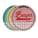 Conjunto com 3 Pratos Raso – Oxford Daily Burger Multicor – 26Cm na Amazon