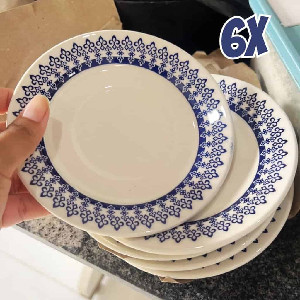 Conjunto com 6 Pratos Biona Donna Grécia Azul/Marfim 24 cm na Amazon
