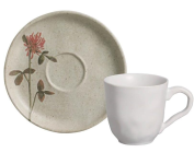 Conjunto com 6 xícaras de café com pires – Bio stoneware Campestre – 120 ml na Amazon