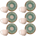 Conjunto Com 6 Xícaras E Pires – Coulp Mediterrâneo – 112ml na Amazon