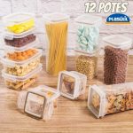 Conjunto de 12 Potes Herméticos Trava Mais, Plasútil na Amazon