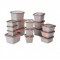 Conjunto De 16 Potes Com Tampa Fixa E Trava, Plasútil na Amazon