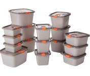 Conjunto de 16 Potes com Tampa Fixa e Trava, Plasútil na Amazon