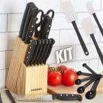 Conjunto de 22 peças de facas e utensílios de cozinha Farberware de aço inoxidável de alto carbono, preto na Amazon