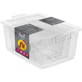 Conjunto de 3 Organizadores Plásticos Linha bel 600 ml 1.5L e 4L Cor Cristal Ordene na Amazon