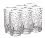 Conjunto de 6 copos altos – Cristal Palm tree – 360ml na Amazon
