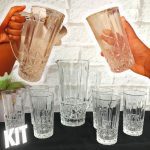Conjunto de 6 Copos e 1 Jarra de Vidro Sodo-Cálcico Rojemac Transparente na Amazon