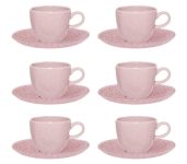Conjunto De 6 Xícaras Grandes 220 Ml Com Pires Ryo Pink Sand – Oxford na Amazon