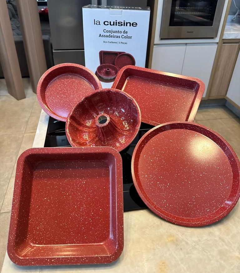 Conjunto de Assadeiras em Aço Carbono 5 Peças Color Cinza Claro – La Cuisine na Americanas