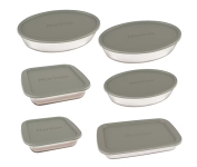 Conjunto de Assadeiras em Vidro com Tampa Plástica Marinex – 6 Peças na Casas Bahia