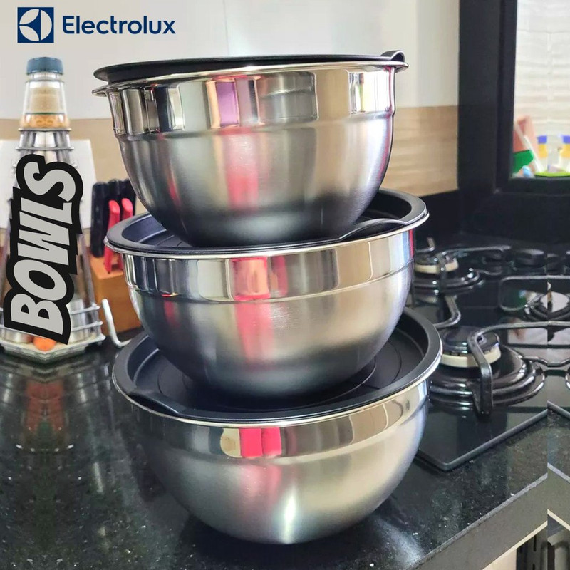 Conjunto de Bowls Tigelas de Inox com Tampa Plástica Electrolux na Amazon