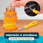 Conjunto de Chaves 31 peças: Philips, Torx, Fenda, com Ponta Imantada para Reparos Premium na Amazon