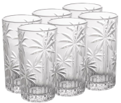 Conjunto de Copos Wolff Palm Tree – 6 Peças, Transparente, 360 ml na Amazon