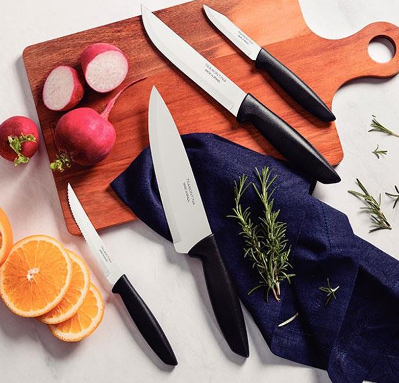 Conjunto de Facas 4 Peças Tramontina Plenus em Aço Inox e Polipropileno na Extra