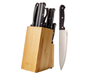 Conjunto de Facas de Cozinha de Aço Inoxidável Amazon Basics 14 peças na Amazon