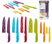 Conjunto de facas de talheres de resina antiaderente Farberware, 12 peças, multicolorido na Amazon