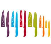 Conjunto de facas de talheres de resina antiaderente Farberware, 12 peças, multicolorido na Amazon